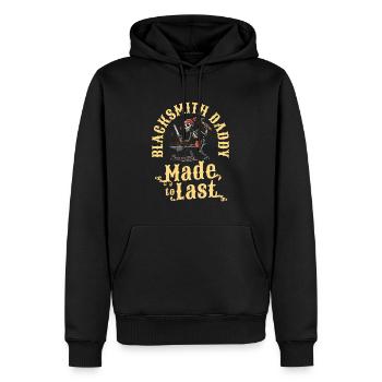 Blacksmith Metalworker Skeleton Fathers Day Dad - Men’s Premium Organic Hoodie - black - Front - Nico (187cm)