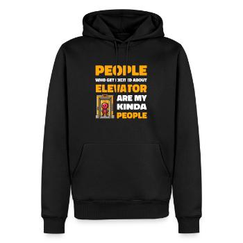 Elevator Elevator - Men’s Premium Organic Hoodie - black - Front - Nico (187cm)