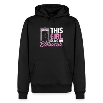 Elevator Elevator - Men’s Premium Organic Hoodie - black - Front - Nico (187cm)