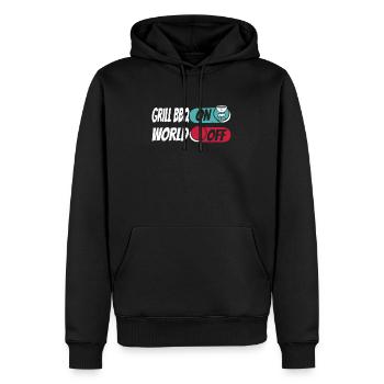 Bbq Grillen Grill Bbq On World Off - Männer Premium Bio Hoodie - Schwarz - Vorne - Nico (187cm)