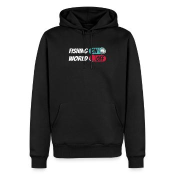 Pêcheur Angeln Fishing On World Off - Sweat à capuche Premium bio Homme - noir - Devant - Nico (187cm)