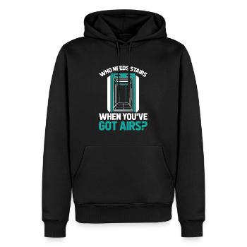 Elevator Elevator - Men’s Premium Organic Hoodie - black - Front - Nico (187cm)