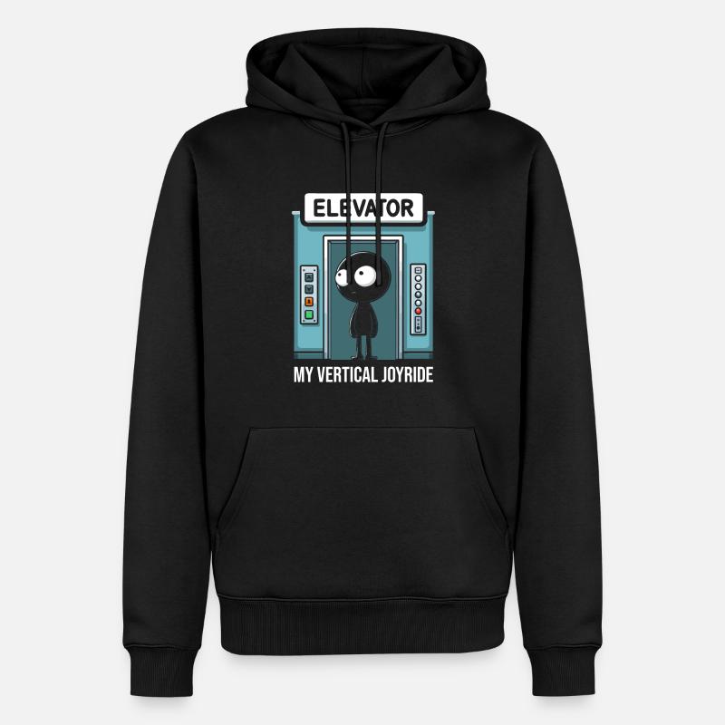 Ascenseur Ascenseur - Sweat à capuche Premium bio Homme - noir