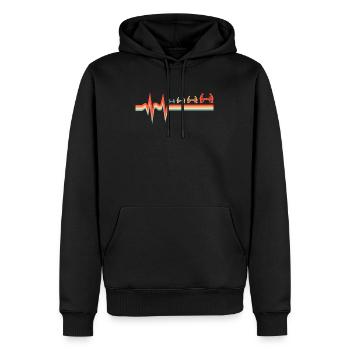 Tischfußball Kicker Ekg Heartbeat - Männer Premium Bio Hoodie - Schwarz - Vorne - Nico (187cm)