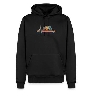 Rythme cardiaque d’électrocardiogramme de hockey sur glace - Sweat à capuche Premium bio Homme - noir - Devant - Nico (187cm)