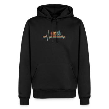 Bbq Grillen Ekg Heartbeat - Männer Premium Bio Hoodie - Schwarz - Vorne - Nico (187cm)
