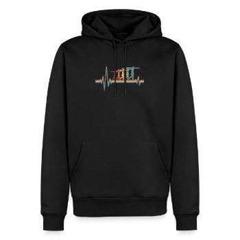 Drechseln Drechsler Ekg Heartbeat - Männer Premium Bio Hoodie - Schwarz - Vorne - Nico (187cm)