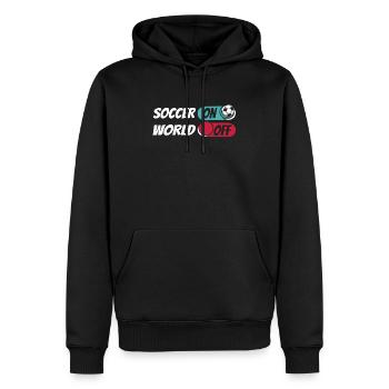 Fußball Fußballer Soccer On World Off - Men’s Premium Organic Hoodie - black - Front - Nico (187cm)