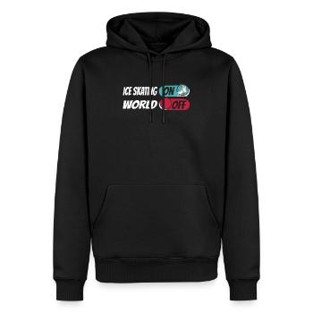 Schlittschuhlaufen Patinage sur glace sur World Off - Sweat à capuche Premium bio Homme - noir - Devant - Nico (187cm)