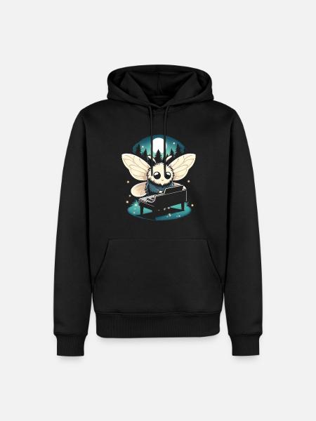 Mothman Point Agréable Pianiste Cryptide - Sweat à capuche Premium bio Homme - noir