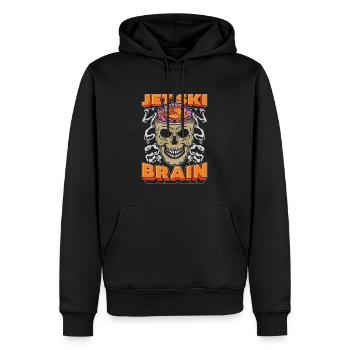 Jet Ski Schädel Jet Ski Brain - Männer Premium Bio Hoodie - Schwarz - Vorne - Nico (187cm)