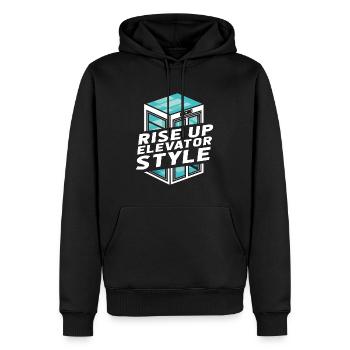 Elevator Elevator - Men’s Premium Organic Hoodie - black - Front - Nico (187cm)