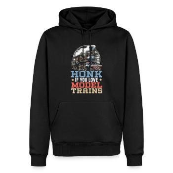 Model Railway Railway - Men’s Premium Organic Hoodie - black - Front - Nico (187cm)