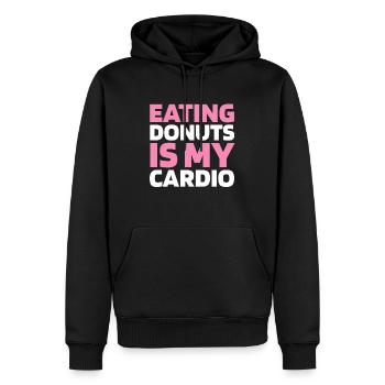 Donut Funny Cardio Quote - Männer Premium Bio Hoodie - Schwarz - Vorne - Nico (187cm)