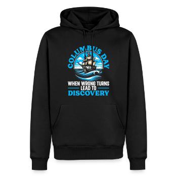 Columbus Day Amérique 1492 Découverte des États-Unis - Sweat à capuche Premium bio Homme - noir - Devant - Nico (187cm)