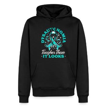 Sensibilisation à la dysautonomie Maladie chronique - Sweat à capuche Premium bio Homme - noir - Devant - Nico (187cm)