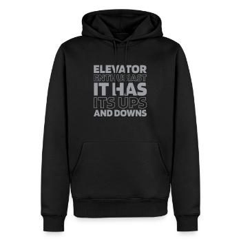 Fahrstuhl Aufzug - Männer Premium Bio Hoodie - Schwarz - Vorne - Nico (187cm)