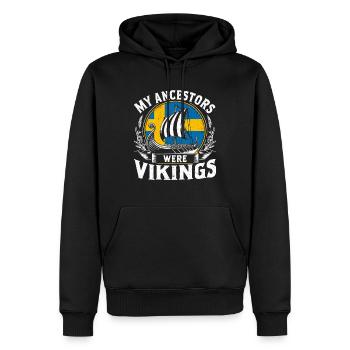 Culture viking nordique Mythologie nordique - Sweat à capuche Premium bio Homme - noir - Devant - Nico (187cm)