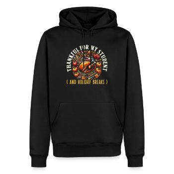 Professeur de Thanksgiving Éducateur reconnaissant - Sweat à capuche Premium bio Homme - noir - Devant - Nico (187cm)