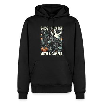 Photographie drôle de caméraman de costume d'Halloween - Sweat à capuche Premium bio Homme - noir - Devant - Nico (187cm)