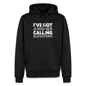 Elevator Elevator - Men’s Premium Organic Hoodie - black - Front - Nico (187cm)
