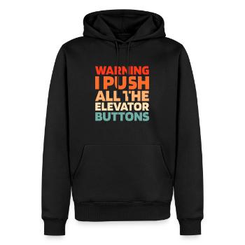 Elevator Elevator - Men’s Premium Organic Hoodie - black - Front - Nico (187cm)