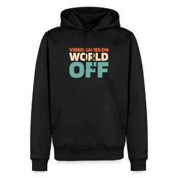 Jeux vidéo de jeux de joueurs sur World Off - Sweat à capuche Premium bio Homme - noir - Devant - Nico (187cm)