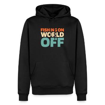 Pêcheur Angeln Fishing On World Off - Sweat à capuche Premium bio Homme - noir - Devant - Nico (187cm)