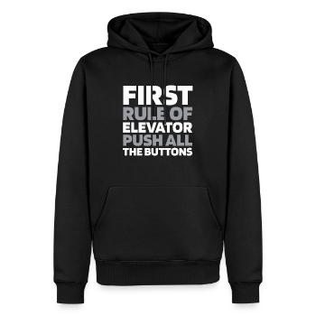 Elevator Elevator - Men’s Premium Organic Hoodie - black - Front - Nico (187cm)