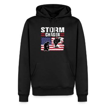 Usa-flagge Tornado Chaser - Männer Premium Bio Hoodie - Schwarz - Vorne - Nico (187cm)