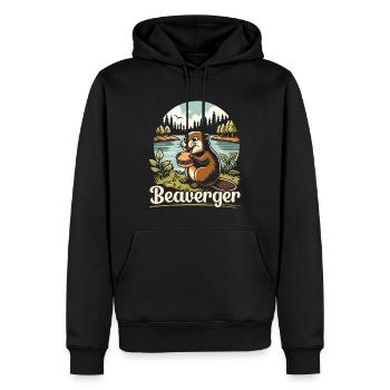 Lustiger Biber-liebhaber-nagetier-tier-niedlicher - Männer Premium Bio Hoodie - Schwarz - Vorne - Nico (187cm)