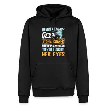 Chasseur de tornades Femme Rolling Eyes Hurricane - Sweat à capuche Premium bio Homme - noir - Devant - Nico (187cm)