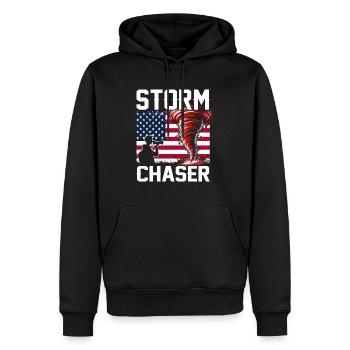 Usa-flagge Tornadojäger Der Vereinigten Staaten - Männer Premium Bio Hoodie - Schwarz - Vorne - Nico (187cm)