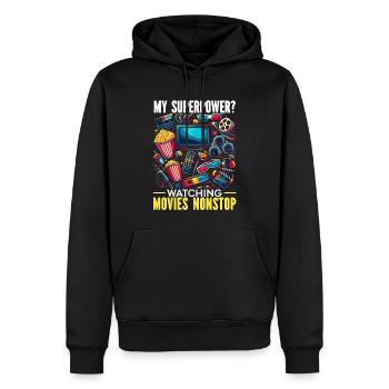 film kino liebhaber popcorn-film - Männer Premium Bio Hoodie - Schwarz - Vorne - Nico (187cm)