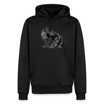 Amoureux des animaux renards, passionné de la faune, - Sweat à capuche Premium bio Homme - noir - Devant - Nico (187cm)