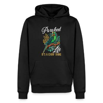 Perruche amoureuse de la perruche Perruche oiseau - Sweat à capuche Premium bio Homme - noir - Devant - Nico (187cm)