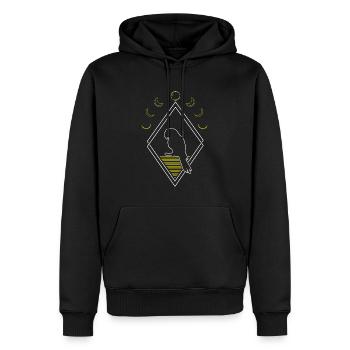 Papagei Abstrakt Moon Phases - Männer Premium Bio Hoodie - Schwarz - Vorne - Nico (187cm)