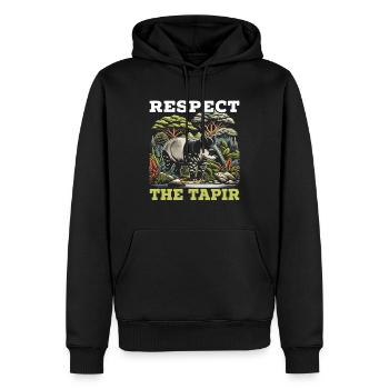 Tapir de montagne zoo tapiridae faune - Sweat à capuche Premium bio Homme - noir - Devant - Nico (187cm)