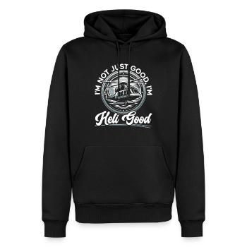 Hubschrauberpilot Fliegt - Männer Premium Bio Hoodie - Schwarz - Vorne - Nico (187cm)
