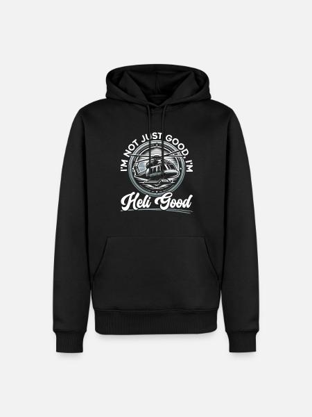 Helicopter pilot flies - Men’s Premium Organic Hoodie - black