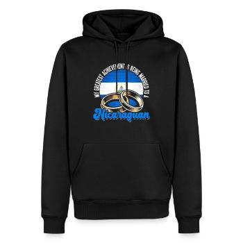 Drapeaux nicaraguayens Nicaragua - Sweat à capuche Premium bio Homme - noir - Devant - Nico (187cm)