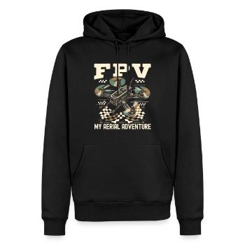 Fpv-drohnenpilot - Männer Premium Bio Hoodie - Schwarz - Vorne - Nico (187cm)
