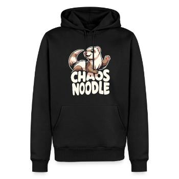Drôle d’amant furet belette mammifère animal - Sweat à capuche Premium bio Homme - noir - Devant - Nico (187cm)