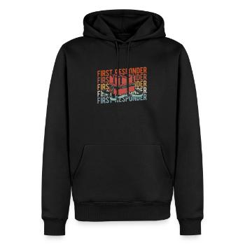 Rettungsdienst Sanitäter Rettungssanitäter - Männer Premium Bio Hoodie - Schwarz - Vorne - Nico (187cm)