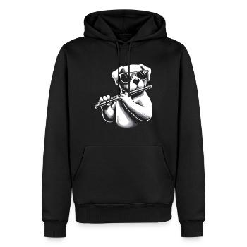 Flûtiste, flûtiste, musicien, bois, comédie musicale - Sweat à capuche Premium bio Homme - noir - Devant - Nico (187cm)