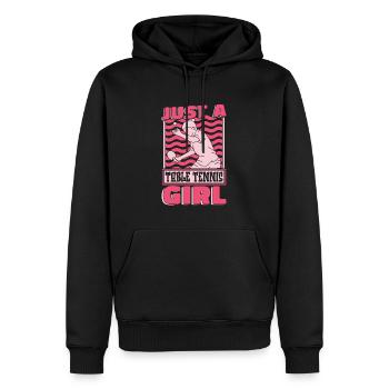 Tischtennis Pingpong Just A Table Tennis Girl - Sweat à capuche Premium bio Homme - noir - Devant - Nico (187cm)