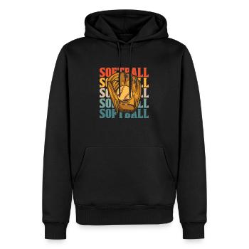 Softball - Männer Premium Bio Hoodie - Schwarz - Vorne - Nico (187cm)