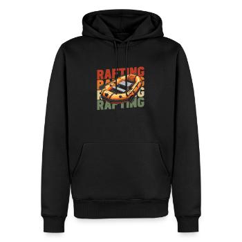 Rafting - Sweat à capuche Premium bio Homme - noir - Devant - Nico (187cm)