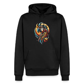 Papagei Stammes Moon Phases - Männer Premium Bio Hoodie - Schwarz - Vorne - Nico (187cm)