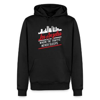 États-Unis États-Unis État d’Amérique Go - Sweat à capuche Premium bio Homme - noir - Devant - Nico (187cm)